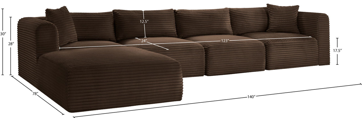 Shaggy - 5 Piece Modular Sectional With Ottoman
