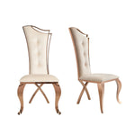 Bonnie - Beige Velvet & Rose Gold Dining Chair (Set of 2) by VIG Furniture - View 7