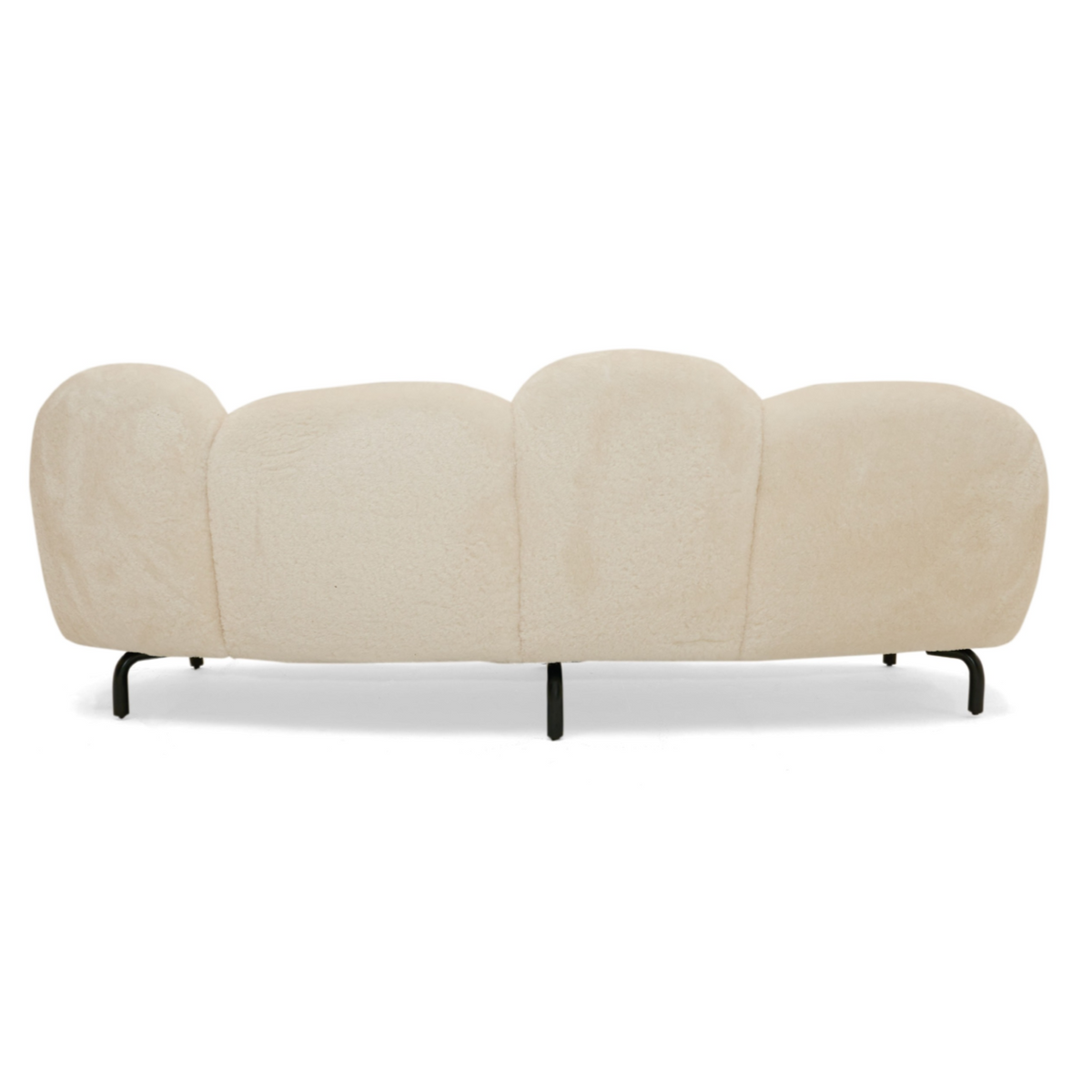 Glaster - Contemporary White Sherpa 88" Bubble Sofa by VIG Furniture - View 3