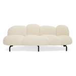 Glaster - Contemporary White Sherpa 88" Bubble Sofa by VIG Furniture - View 1