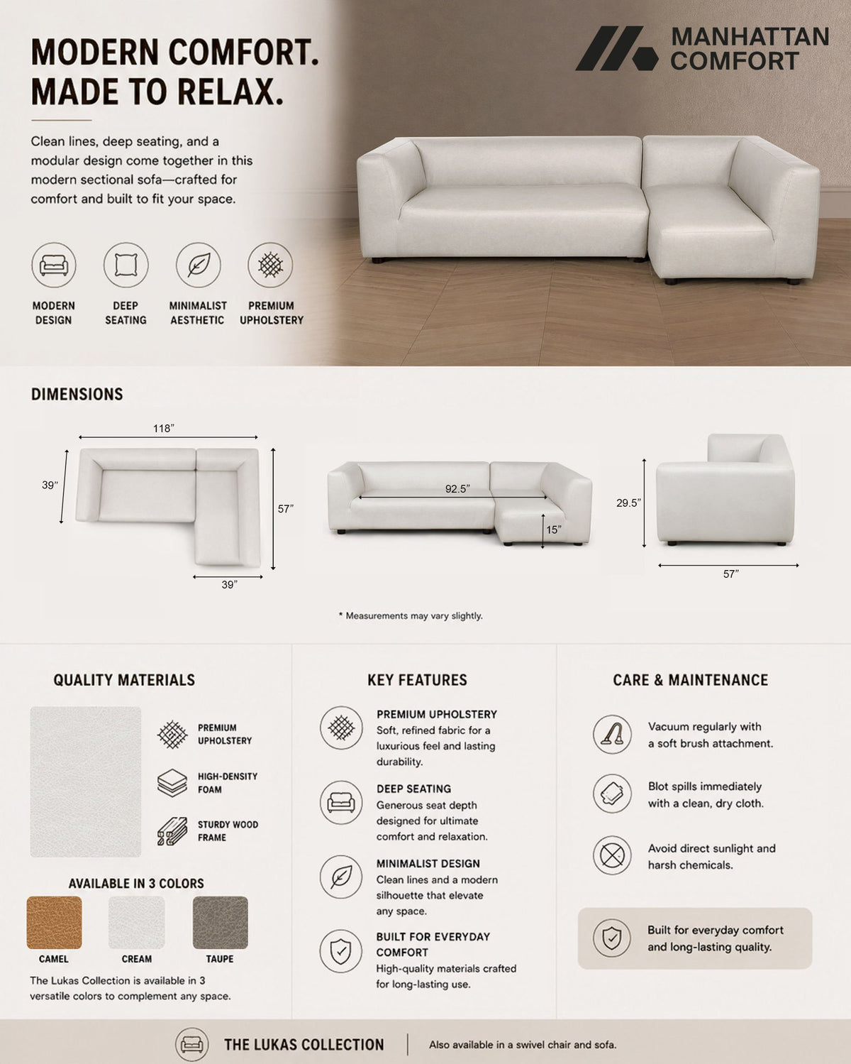 Manhattan Lukas - Sectional Sofa