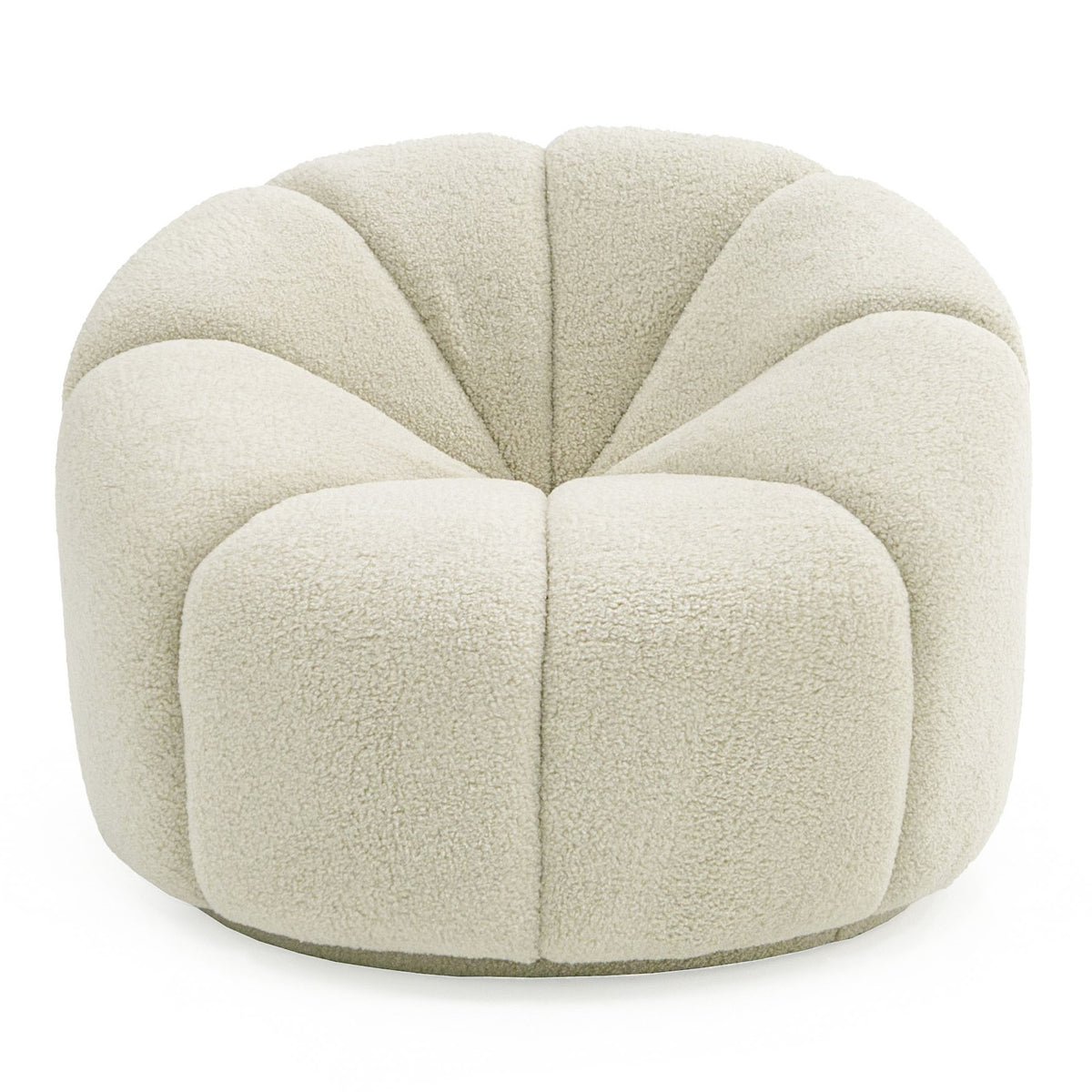 Gadson - Contemporary White Sherpa Swivel Chair Accent Chair by VIG Furniture - View 2