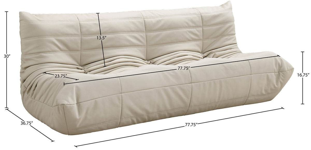 Relax - Vegan Leather 77.75" Upholstered Sofa