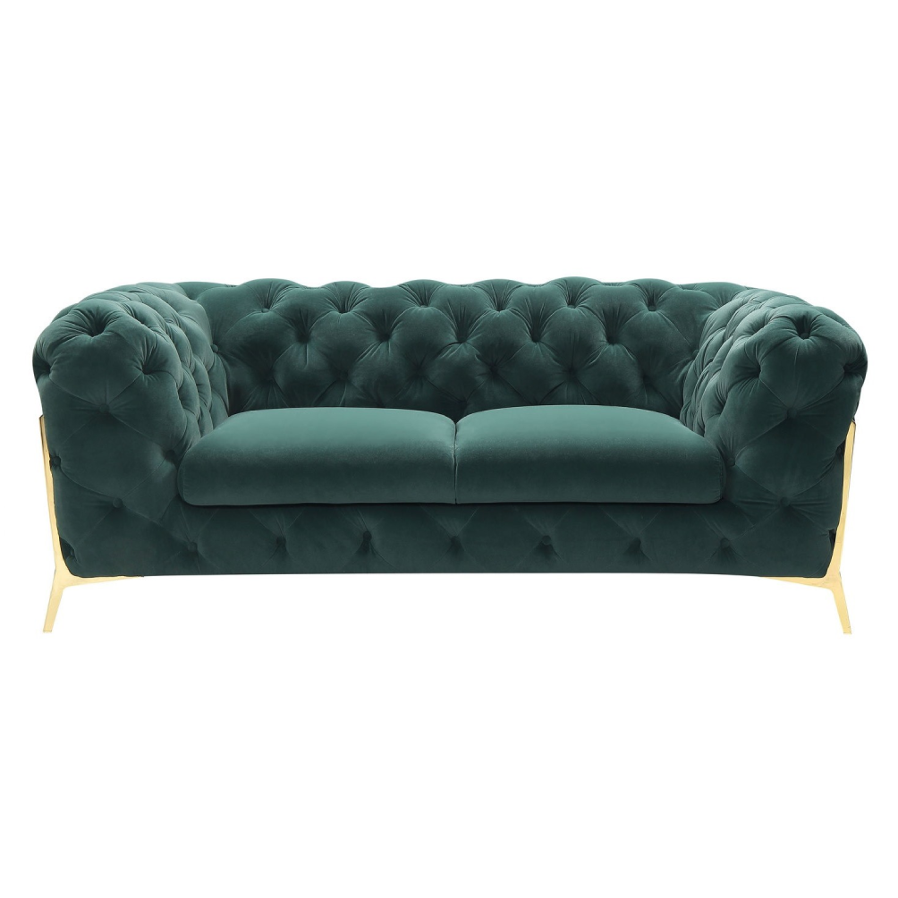 Quincey - Transitional Emerald Green Velvet Loveseat by VIG Furniture - View 1