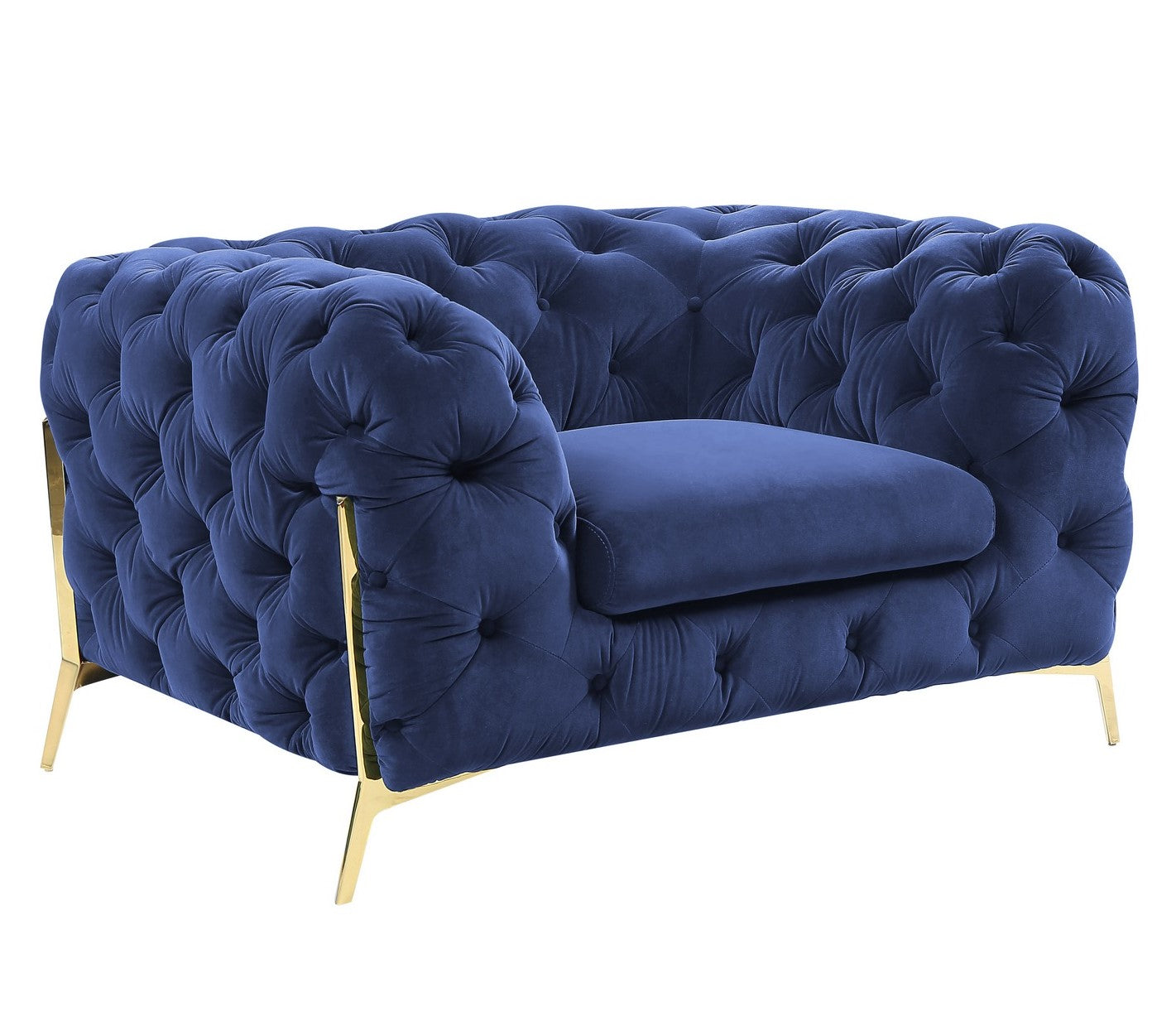 Quincey - Transitional Blue Velvet Chair by VIG Furniture - View 1