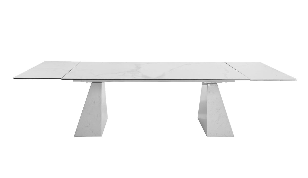 Latrobe - Modern White Ceramic Quartz 118" Extendable Dining Table by VIG Furniture - View 7