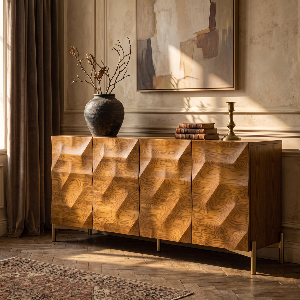 Killeen - Modern Gold + Walnut Buffet by VIG Furniture - View 10