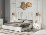 Nixa - Modern White + Gold Bed + Nightstands by VIG Furniture - View 3