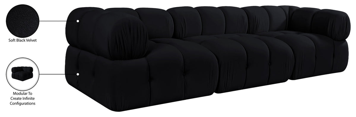 Orin - Velvet Performance Fabric Upholstered 3 Piece Modular Sofa