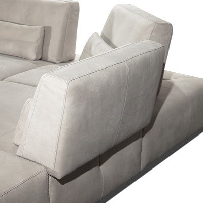 Hollywood - Italian Light Grey Leather LAF Chaise Sectional Sofa by VIG Furniture - View 3