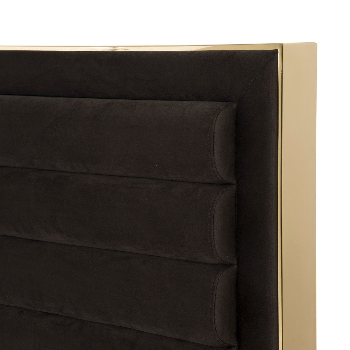 Daystar - Modern Dark Brown Velvet & Gold Bed by VIG Furniture - View 7