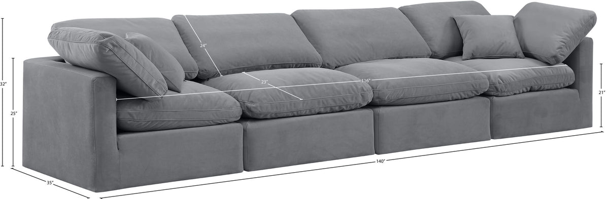 Indulge - Velvet 4 Seat Modular Sofa