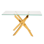 Pyrite Modern Glass and Gold Console Table by VIG Furniture - View 1