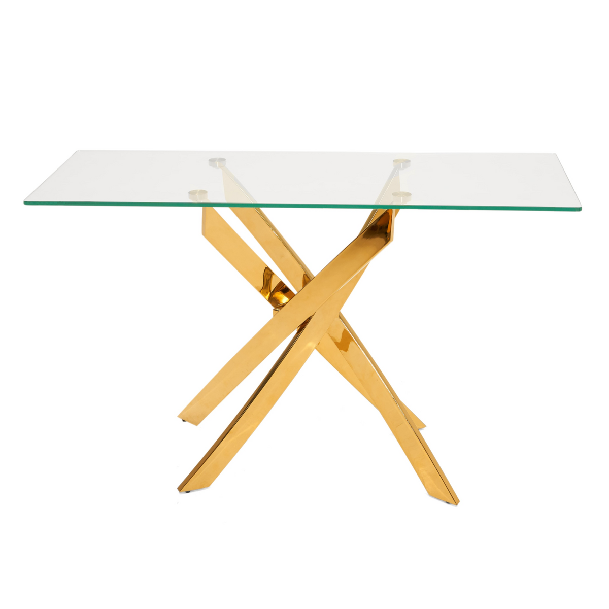 Pyrite Modern Glass and Gold Console Table by VIG Furniture - View 1