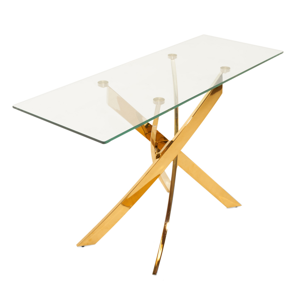 Pyrite Modern Glass and Gold Console Table by VIG Furniture - View 5