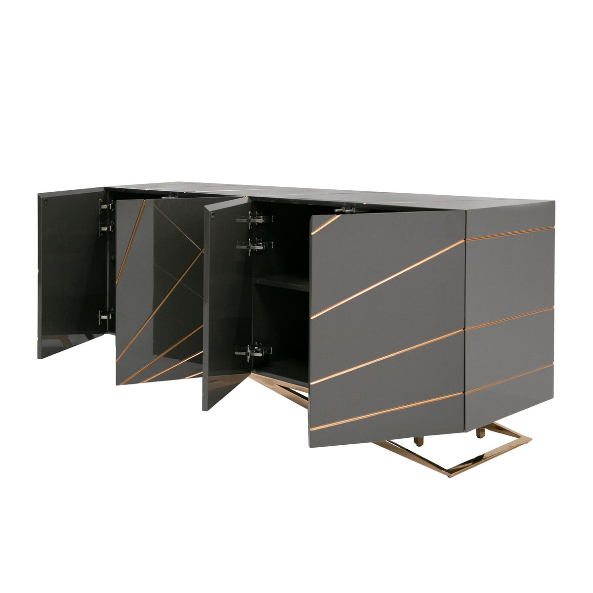 Katzu- Modern Grey and Rose Gold Buffet by VIG Furniture - View 6