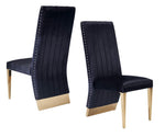 Keisha - Modern Black Velvet and Gold Dining Chair Set of 2 by VIG Furniture - View 5