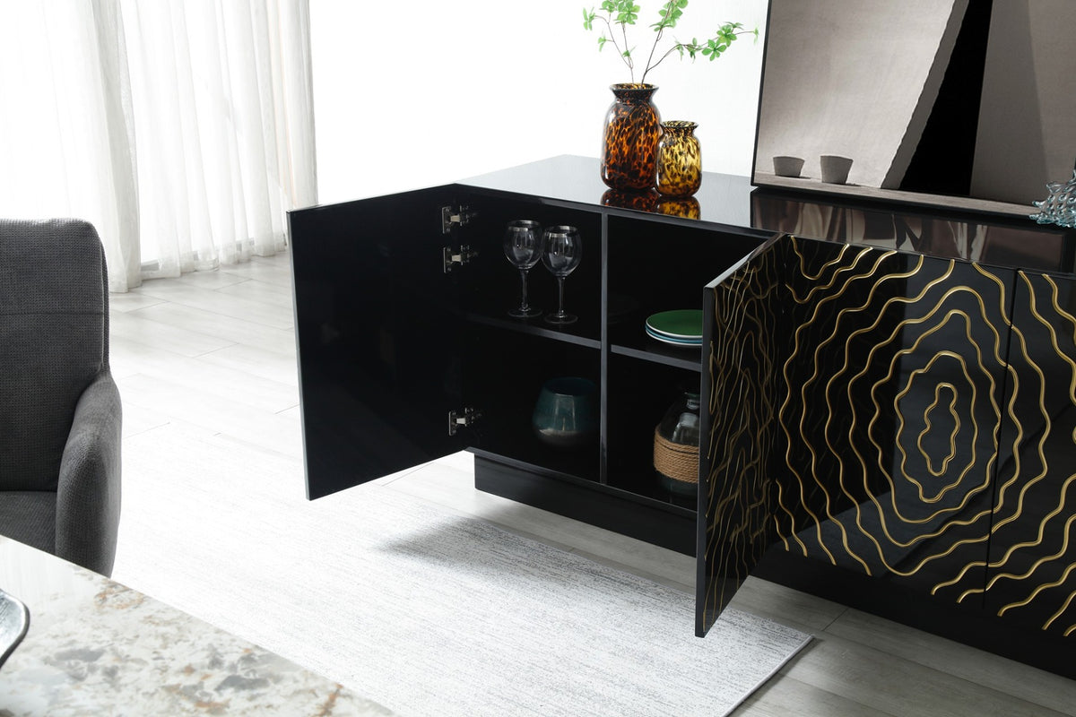 Jonah- Modern Black and Gold Buffet by VIG Furniture - View 3