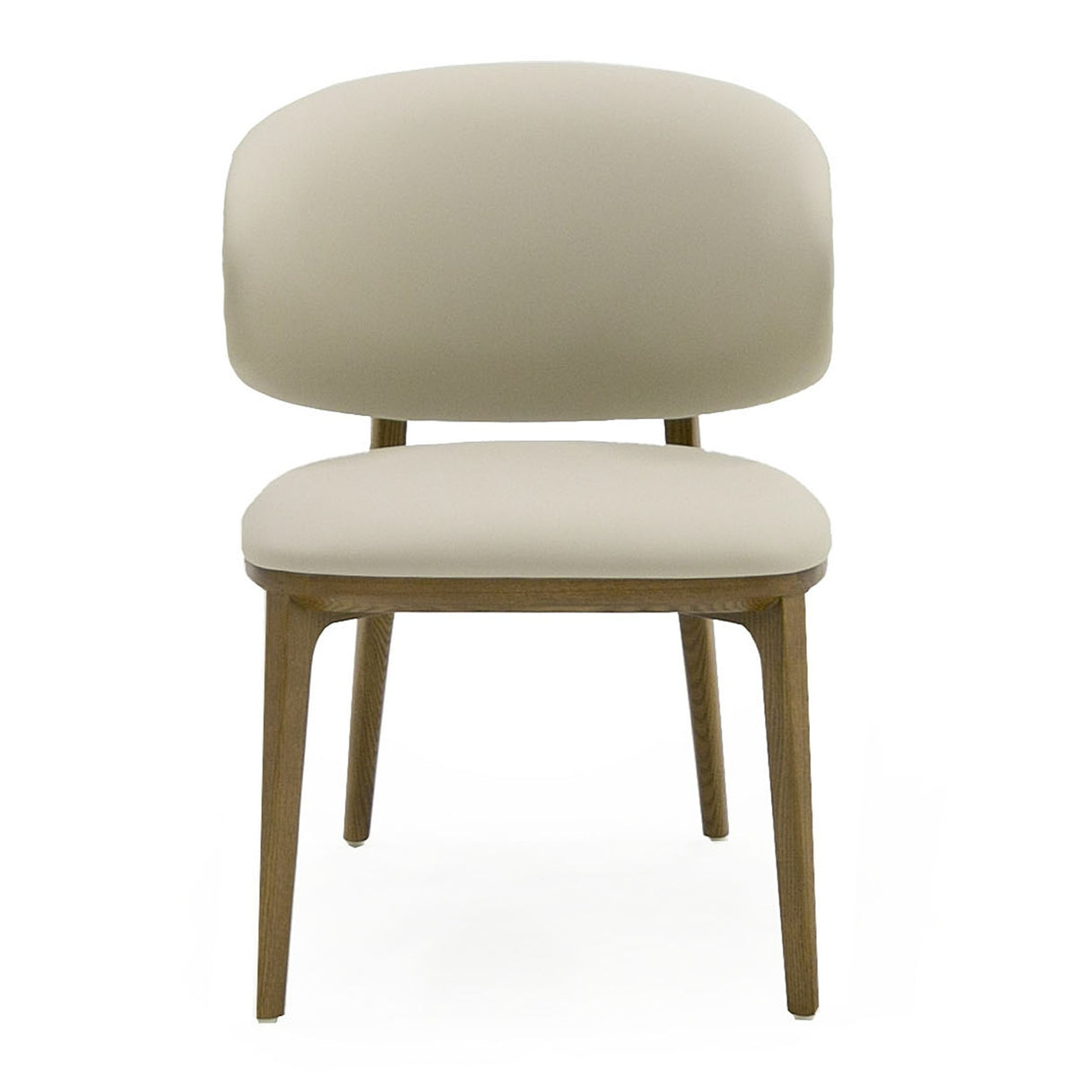 Chance - Contemporary Cream and Brown Leatherette Walnut Dining Chair by VIG Furniture - View 2