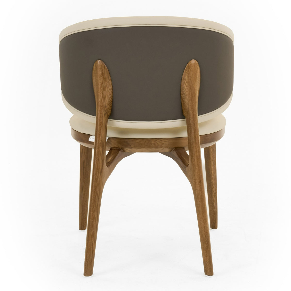 Chance - Contemporary Cream and Brown Leatherette Walnut Dining Chair by VIG Furniture - View 4
