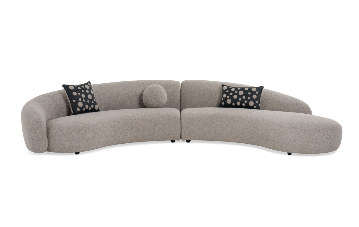 Allis - Glam Grey and Black Fabric Curved Sectional Sofa by VIG Furniture - View 8