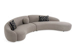 Allis - Glam Grey and Black Fabric Curved Sectional Sofa by VIG Furniture - View 5