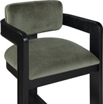 Sacha - Velvet Stool With Black Base