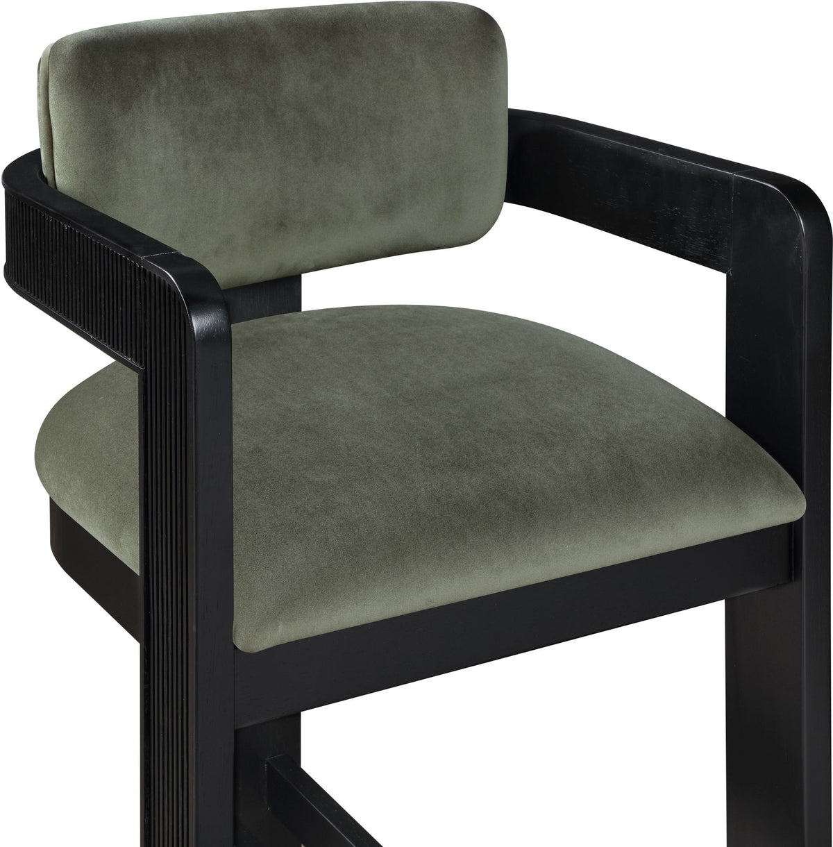 Sacha - Velvet Stool With Black Base
