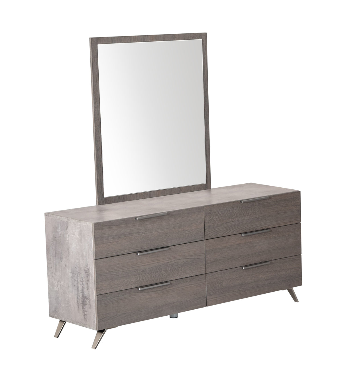 Bronx Italian Modern Faux Concrete & Grey Dresser & Mirror Set by VIG Furniture - View 3