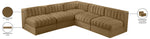 Rummi - Armless Velvet Performance Fabric Upholstered 5 Piece Modular Sectional