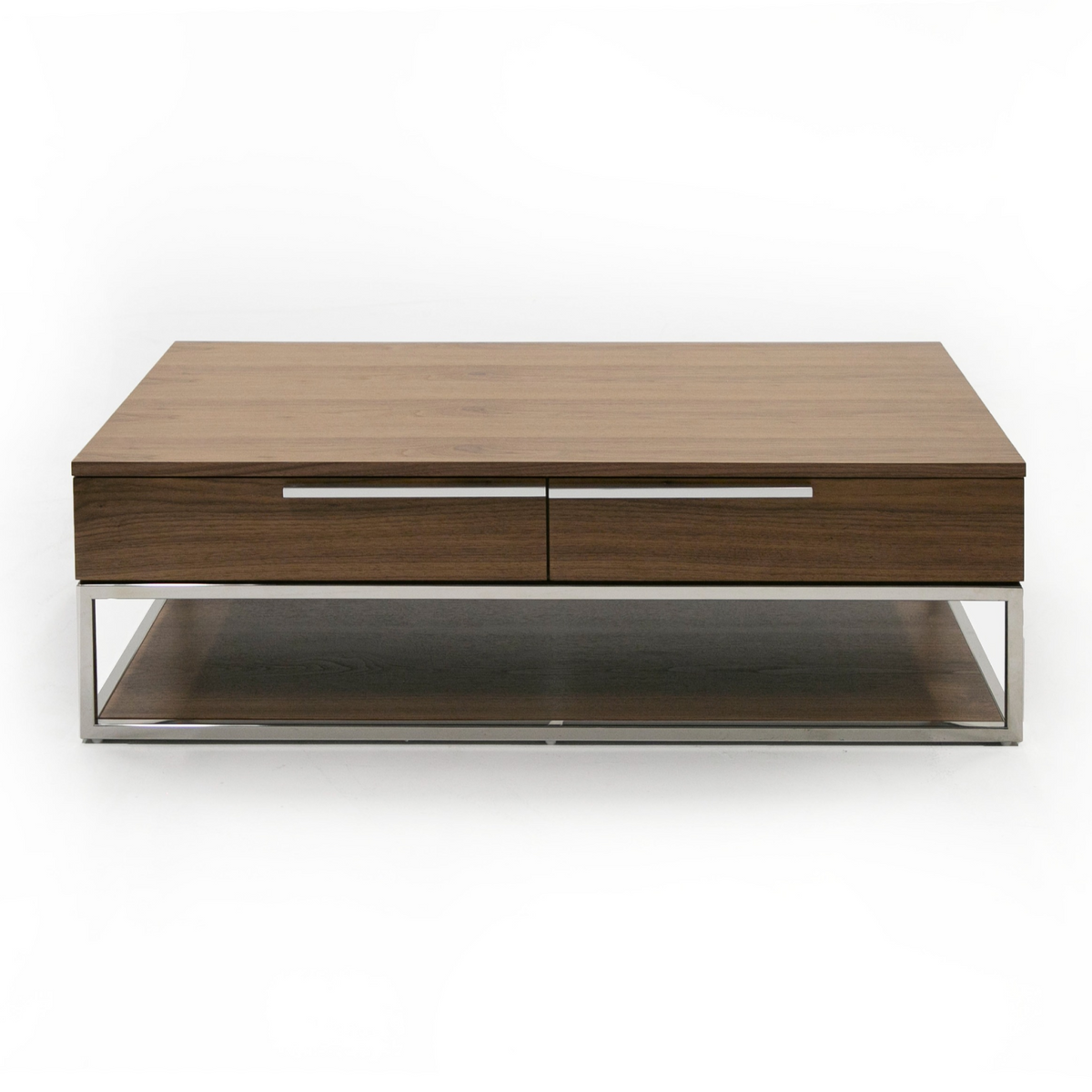 Heloise - Modern Walnut and Stainless Steel Coffee Table by VIG Furniture - View 1