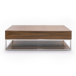 Heloise - Modern Walnut and Stainless Steel Coffee Table by VIG Furniture - View 3