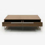 Heloise - Modern Walnut and Stainless Steel Coffee Table by VIG Furniture - View 4