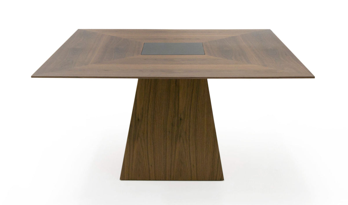 Cora- Modern Walnut and Black Tempered Glass Dining Table by VIG Furniture - View 12