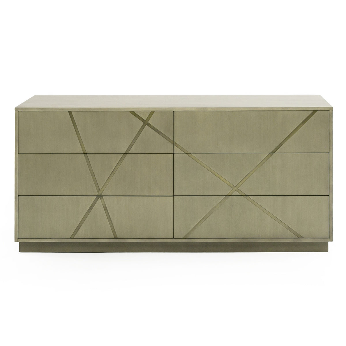 Nixa - Modern Wide Birch + Brushed Bronze Dresser by VIG Furniture - View 1