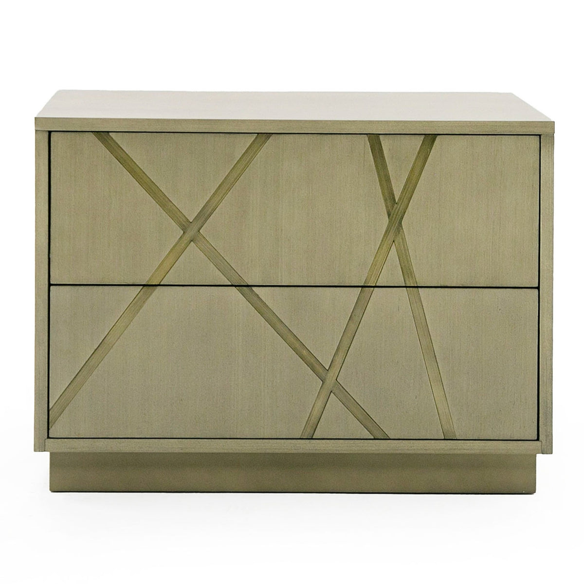 Nixa - Modern Wide Birch + Brushed Bronze Nightstand by VIG Furniture - View 1
