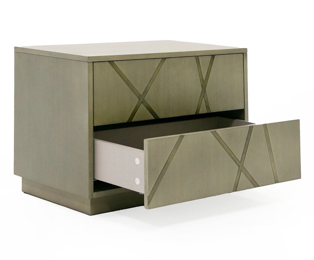 Nixa - Modern Wide Birch + Brushed Bronze Nightstand by VIG Furniture - View 8