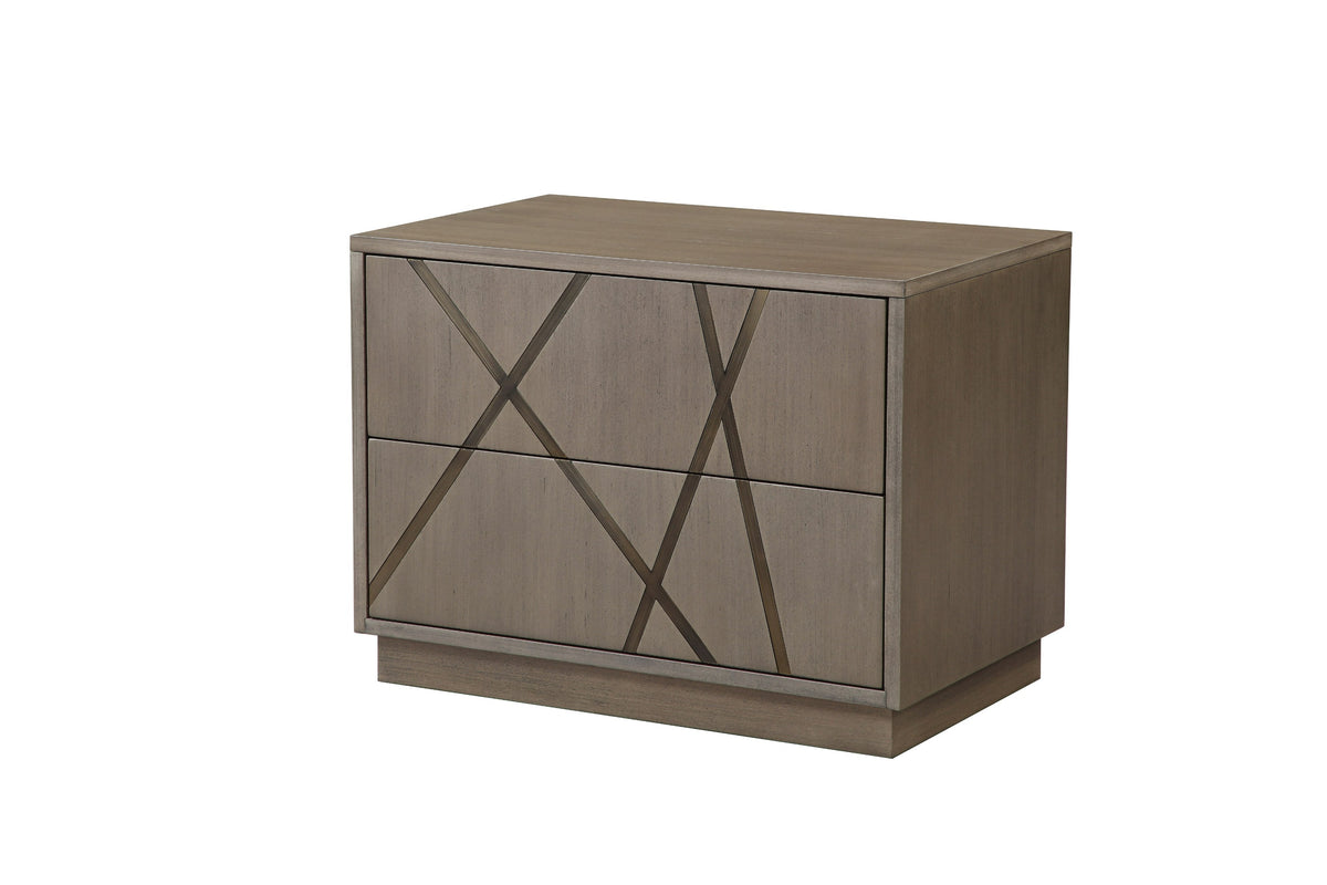 Nixa - Modern Beige Velvet + Brushed Bronze + Birch Bed + Nightstands-eastern by VIG Furniture - View 6