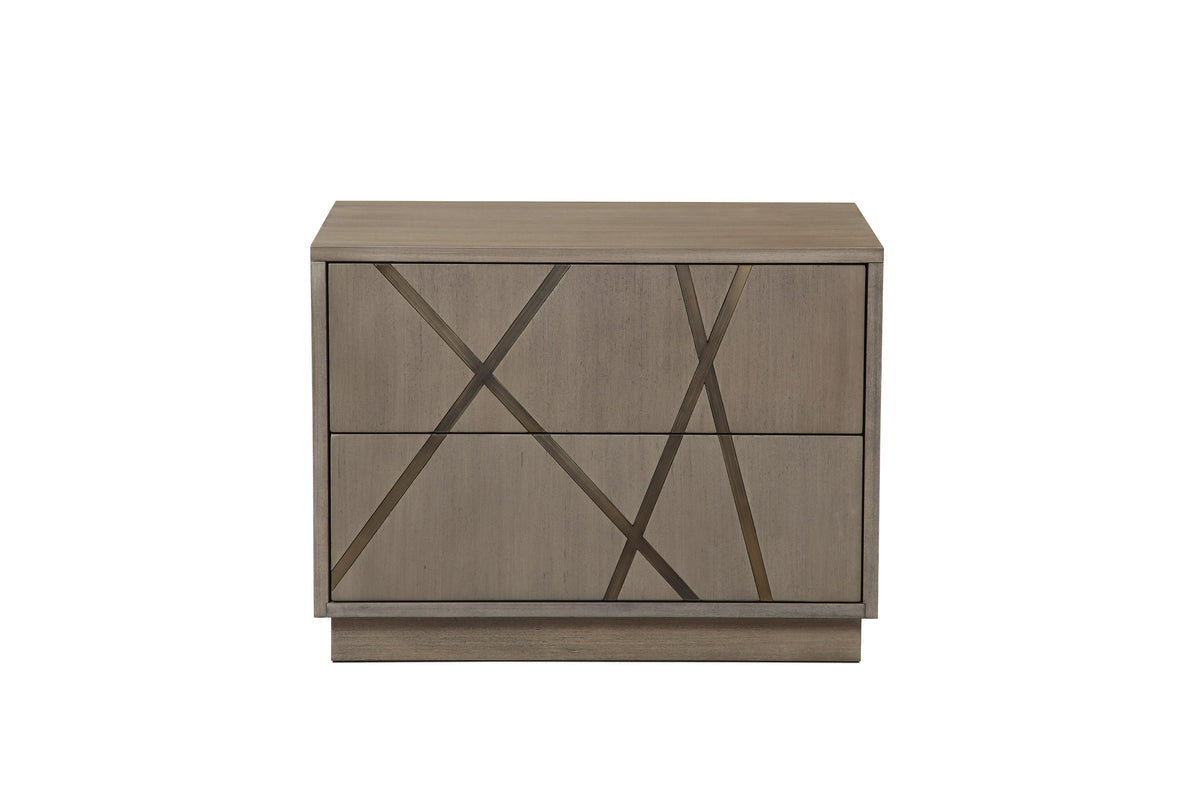 Nixa - Modern Beige Velvet + Brushed Bronze + Birch Bed + Nightstands-eastern by VIG Furniture - View 7