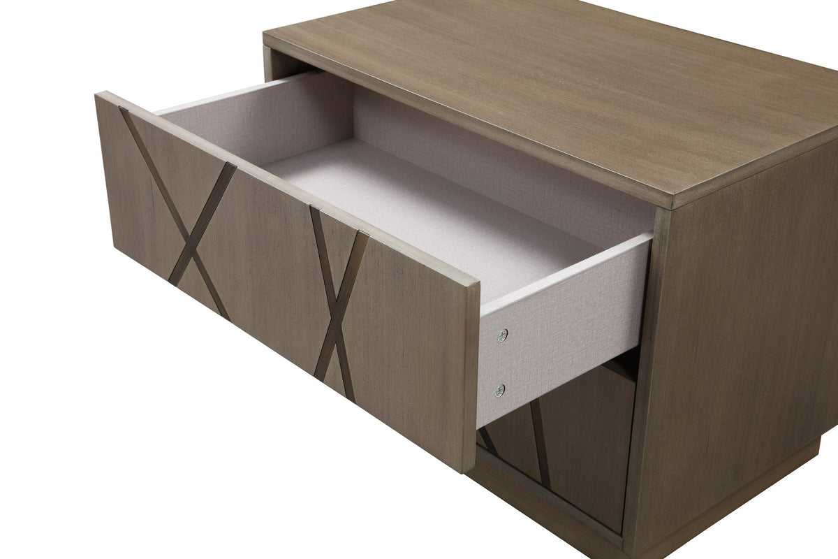 Nixa - Modern Beige Velvet + Brushed Bronze + Birch Bed + Nightstands-eastern by VIG Furniture - View 8