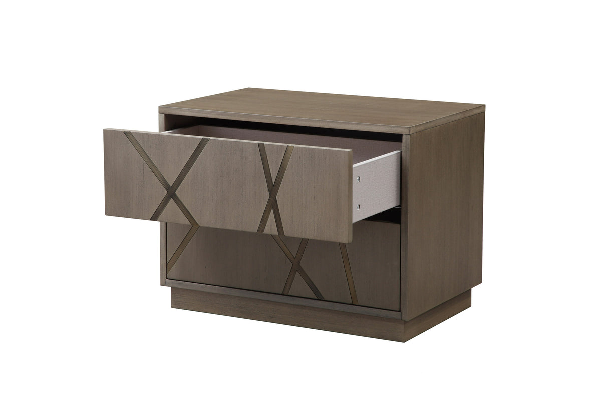 Nixa - Modern Beige Velvet + Brushed Bronze + Birch Bed + Nightstands-eastern by VIG Furniture - View 9