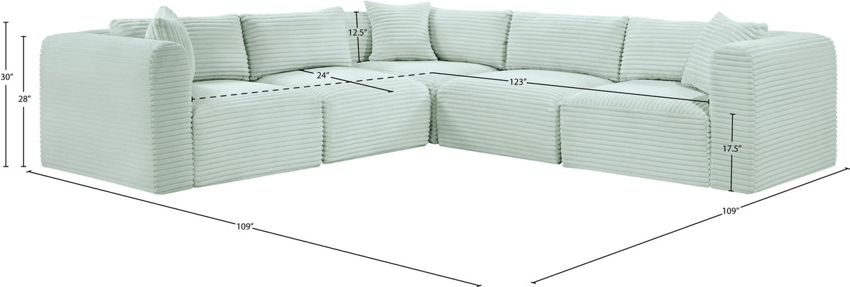 Shaggy - 5 Piece Modular Corner Sectional