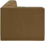 Rummi - Velvet Performance Fabric Upholstered 4 Piece Modular Sectional With Reverse Corner Chair