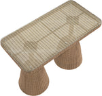 Seacrest - Tempered Glass Top And Wicker Outdoor Patio Bar Height Table