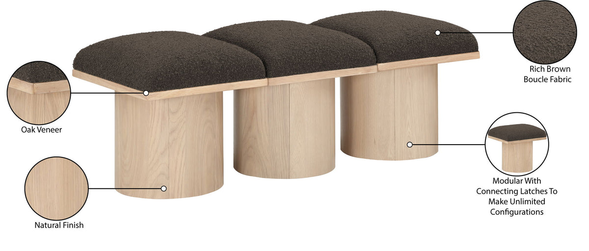 Pavilion - 3 Piece Modular Bench With Natural Base