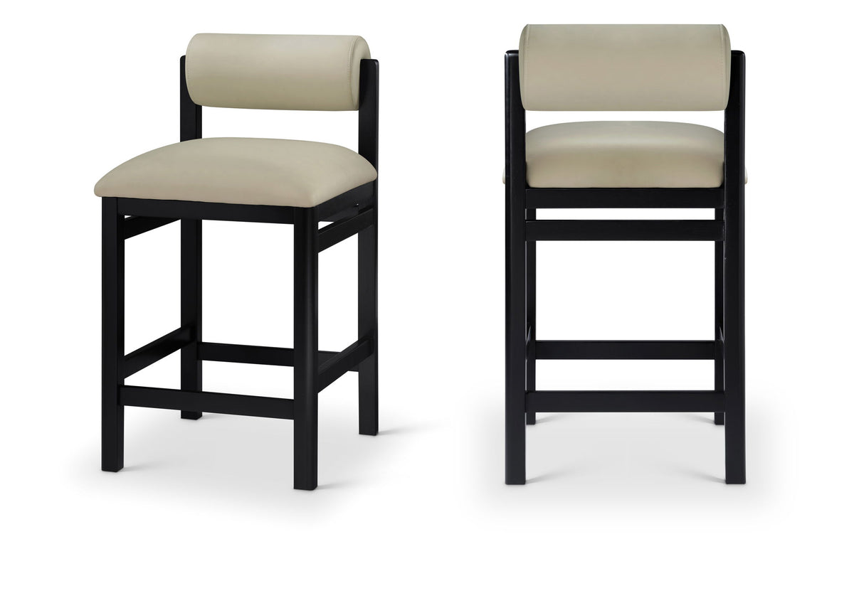 Roundhill - Faux Leather Counter Stool - Black Frame