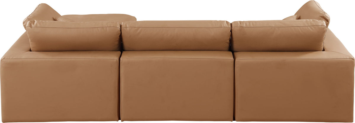 Comfy - 4 Piece Faux Leather Modular Sectional With Chaise