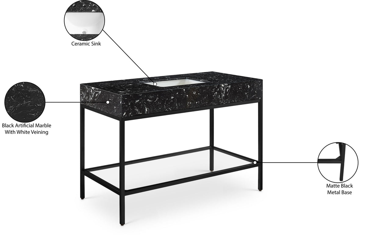 Marmo - Engineered Marble Bathroom Vanity With Black Base
