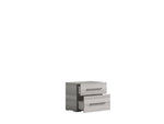 Mia - Nightstand With Handles - White / Gray / Silver