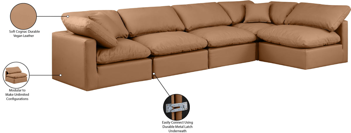 Indulge - Faux Leather 5 Piece Modular Sectional